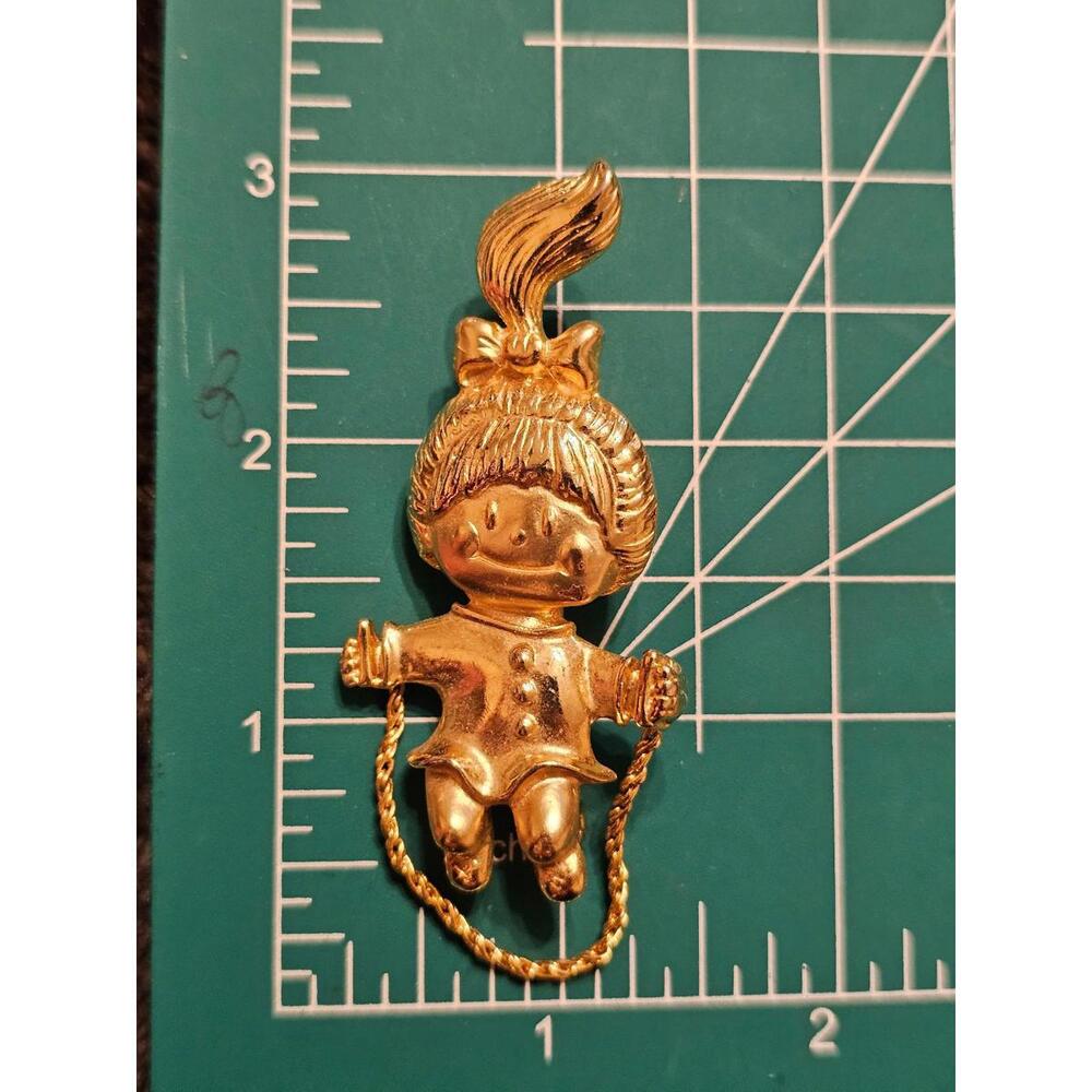Girl Jumping Rope Brooch
